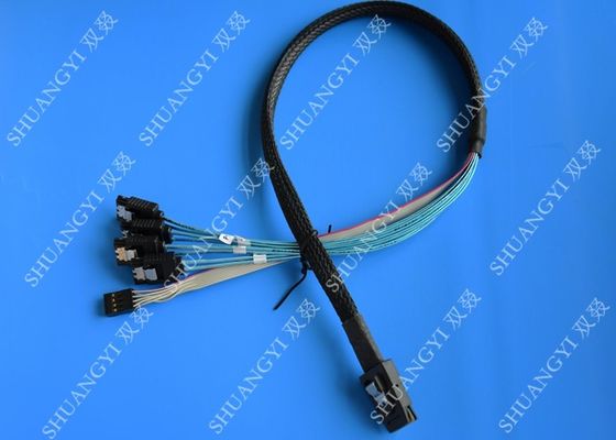 China Internal SFF 8087 To SATA SAS Serial Attached SCSI Cable 75cm With Sideband SGPIO supplier