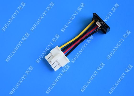 China 15-pin SATA Power Female to 4-Pin Internal Power Male Serial ATA Cable w/ Metal Latch supplier