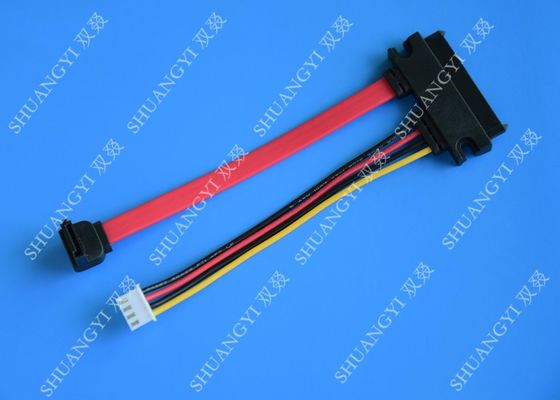 China Female 22-pin to Male 7-pin SATA Data &amp; Molex HSG Data Extension Cable supplier