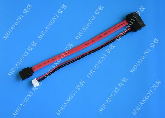 China Slimline SATA Cable 13pin (7+6pin) female to SATA female With LP4 Adapter power supplier