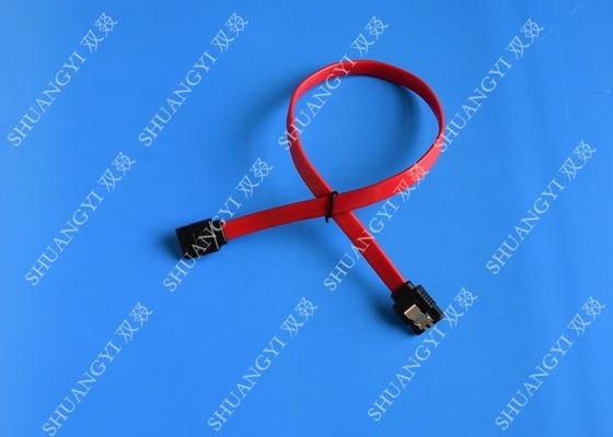 China 26 AWG SATA III 6.0 Gbps Female to Female SATA Data Cable , Red HDD SATA Cable 7 Pin supplier