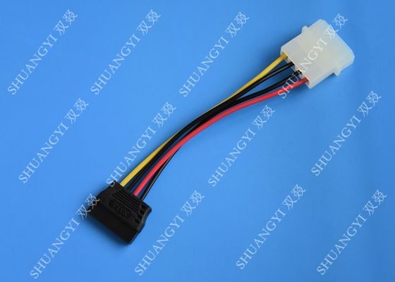 China Molex 4 Pin To 15 Pin SATA Hard Drive Power Cable Female To Male Length 500mm supplier
