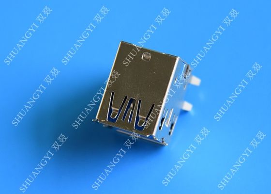 China Double Layers Female USB Micro Connector Type A Right Angle 8 Pin DIP Jack supplier