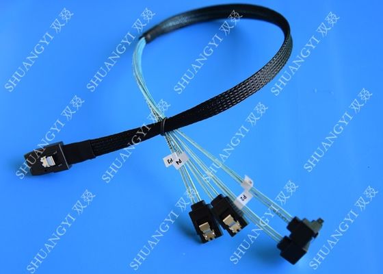 China SFF 8087 To SATA Serial Attached SCSI Cable 500mm 30 AWG 28 Pin For Server supplier