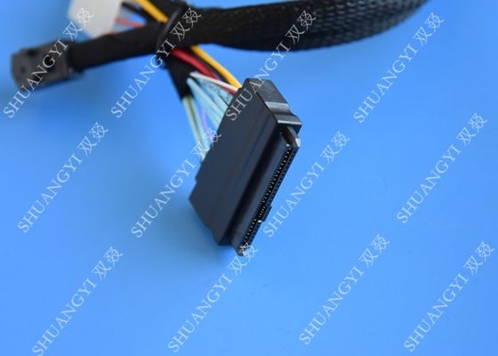 China 2.5FT Mini SAS HD Cable Internal Mini SAS SFF 8643 to U.2 SFF 8639 Cable with 4 Pin SATA Power Connector for Workstation supplier