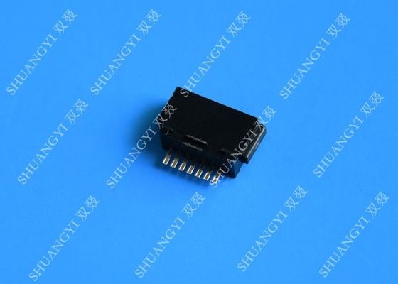 China Compact Crimp External ESATA Port Connector Black With Latch 1.27mm Pitch supplier