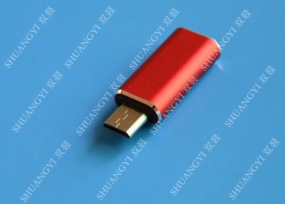 China Red USB 3.1 Type C Male to Micro USB 5 Pin Micro USB Slim For Cell Phone supplier
