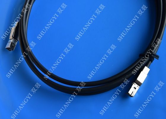 China 3.3FT External SAS Cable HD Mini SAS SFF-8644 To SFF-8644 Cable 1M / Black supplier