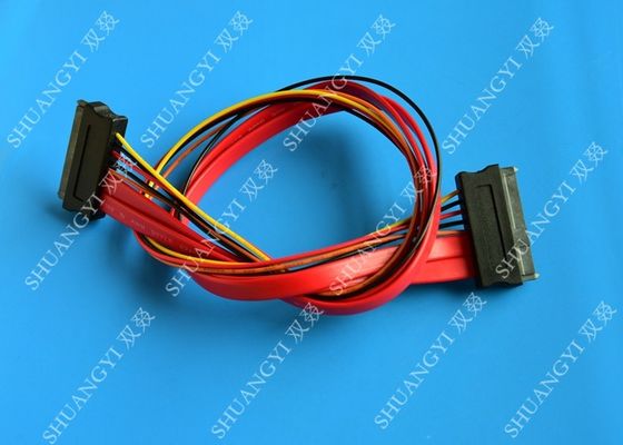 China Red SATA Data Cable Slimline SATA To SATA Female / Male Adapter With Power supplier