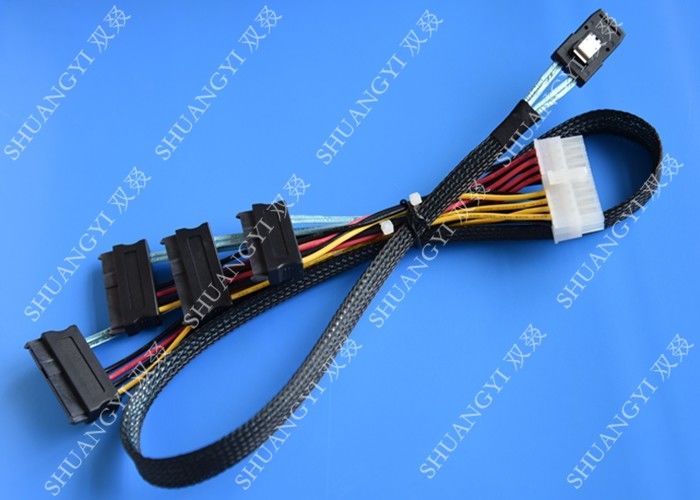 Serial Attached SCSI SAS SFF 8087 TO SFF 8482 Cable 28AWG Multi–Port Length 65cm