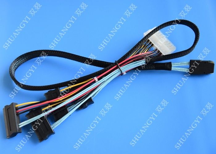 Serial Attached SCSI SAS SFF 8087 TO SFF 8482 Cable 28AWG Multi–Port Length 65cm