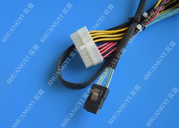 Serial Attached SCSI SAS SFF 8087 TO SFF 8482 Cable 28AWG Multi–Port Length 65cm