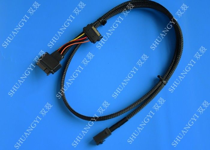 SFF 8639 To SFF 8643 Serial Attached SCSI Cable , Black SAS 68 Pin SCSI Cable