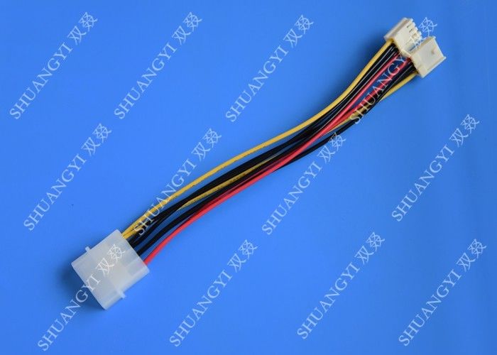 Hard Drive HDD SSD Cable Harness Assembly , Molex to Dual SATA Power Splitter Cable