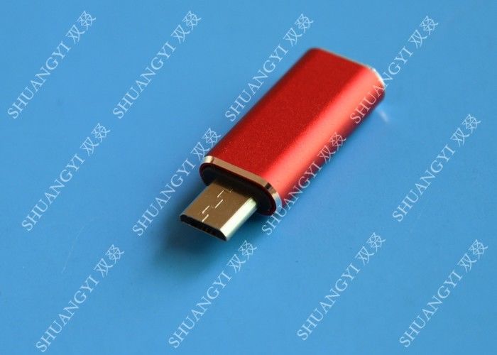 Red USB 3.1 Type C Male to Micro USB 5 Pin Micro USB Slim For Cell Phone