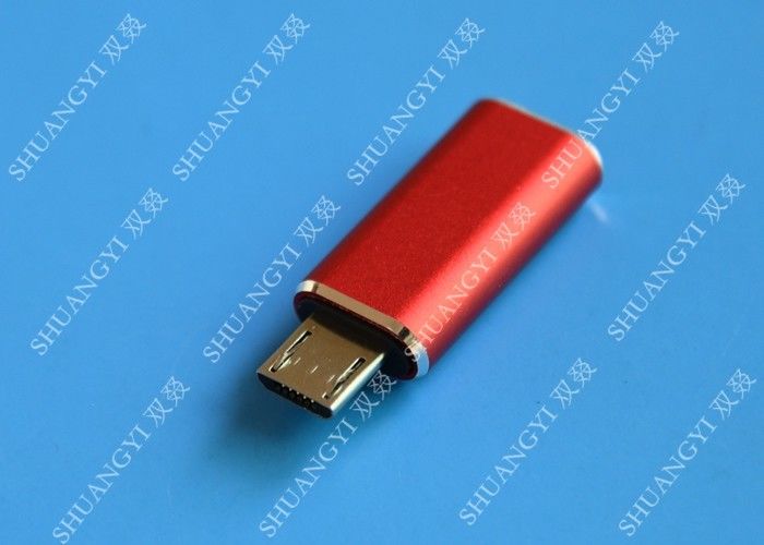 Red USB 3.1 Type C Male to Micro USB 5 Pin Micro USB Slim For Cell Phone