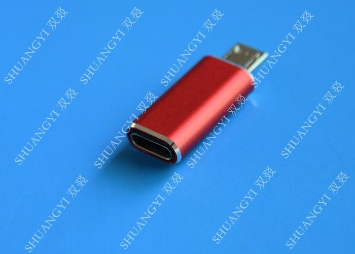 Red USB 3.1 Type C Male to Micro USB 5 Pin Micro USB Slim For Cell Phone