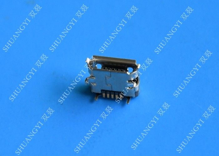5 Pin SMT PCB Mount Port Waterproof Micro USB Connector , Female Micro B USB Connector