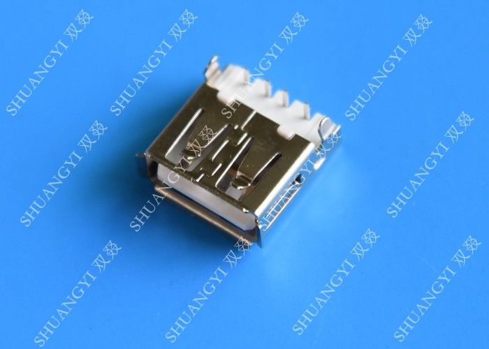 Mini SMD AF Type USB Charging Connector , USB 2.0 4 Pin USB Connector