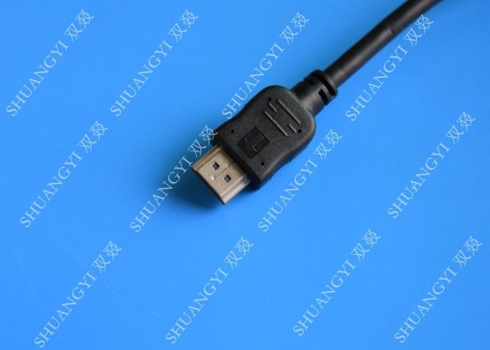 Gold Plated High Speed HDMI Cable , Black Heavy Duty Round HDMI 1.4 Cable