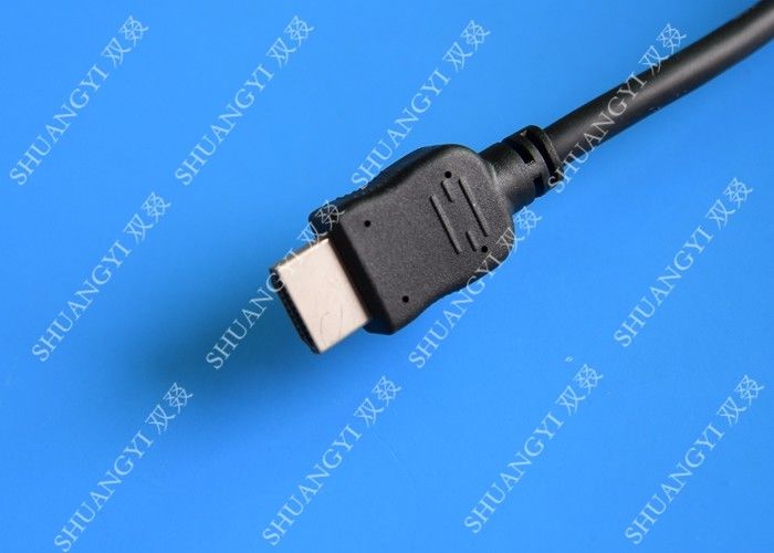 Gold Plated High Speed HDMI Cable , Black Heavy Duty Round HDMI 1.4 Cable