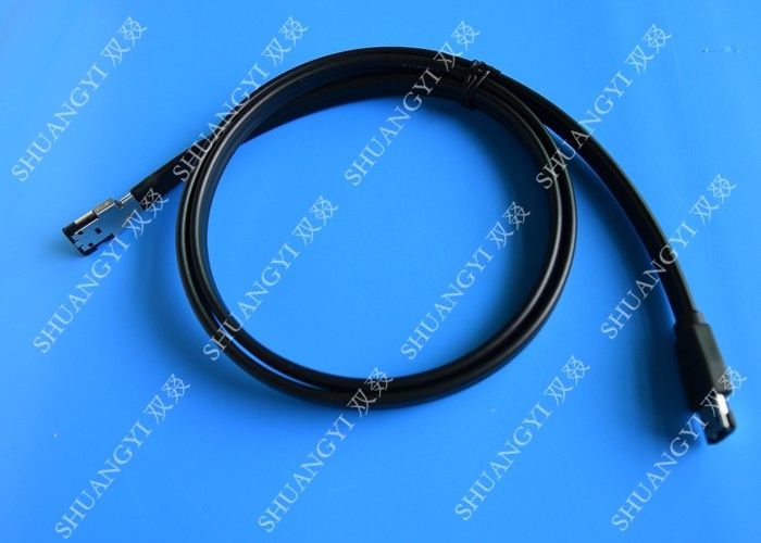Black 7 Pin External SATA Cable , PC PCB ESATA To SATA Cable With Power
