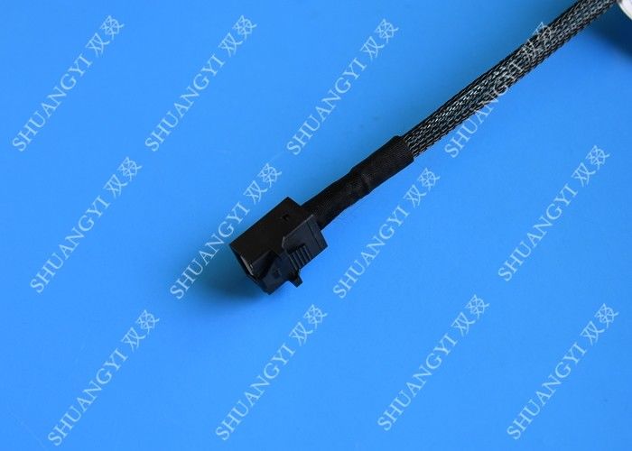 Blue SFF 8643 To 4 SATA SAS Hard Drive Cable Fanout 12gbps Flexible Design