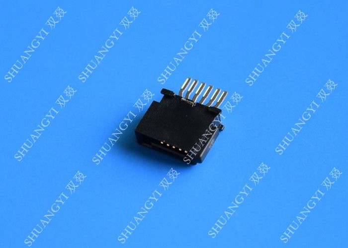 Female SMT 6 Pin ESATA Port Connector , Laptop External SATA Connector
