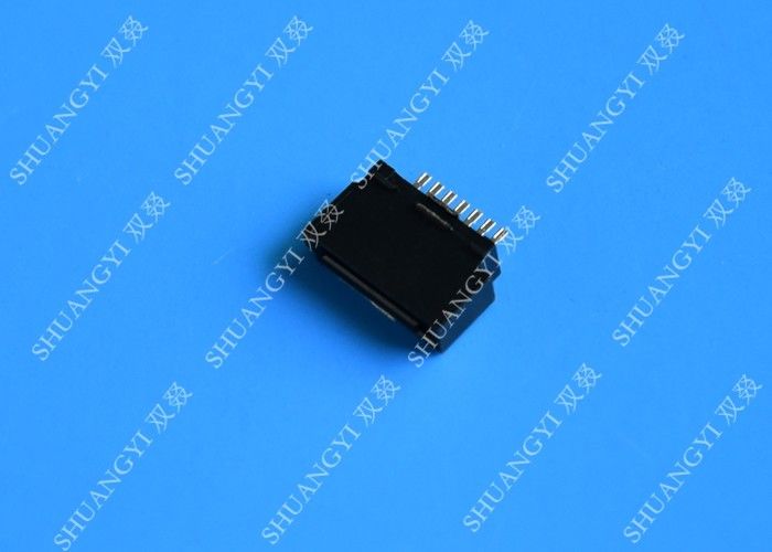 Compact Crimp External ESATA Port Connector Black With Latch 1.27mm Pitch