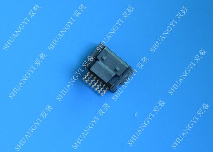 PC SMT Male Connector 7 Pin ESATA Port Connector Crimp Type With Latch