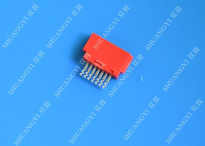 Red 1.27mm ESATA Port Connector , Crimp Type Electronics Male ESATA Connector