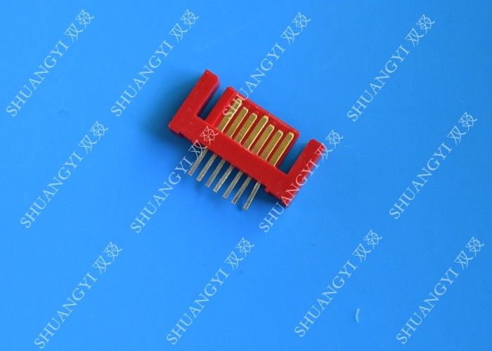 Lightweight Red External SATA 7 Pin Connector Voltage 500V SMT Type