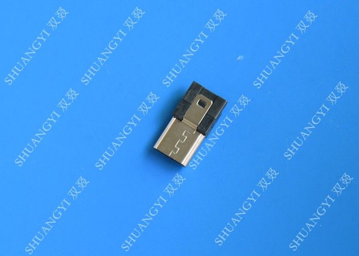 Two Port Waterproof Micro USB Connector 5P Plug Straddle B Line End For Cable