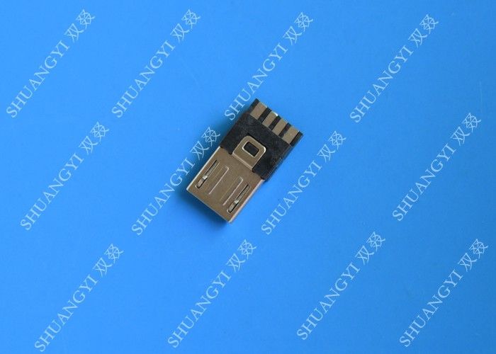 Two Port Waterproof Micro USB Connector 5P Plug Straddle B Line End For Cable