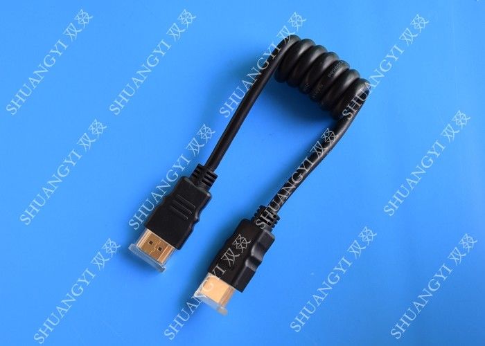 Black 8 Pin High Speed HDMI Cable , Gold Plated Multimedia HDMI To HDMI Cable