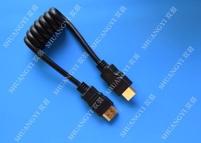 Black 8 Pin High Speed HDMI Cable , Gold Plated Multimedia HDMI To HDMI Cable