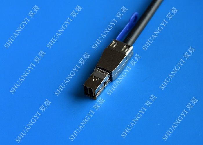 0.3 M Black Serial Attached SCSI Cable External HD Mini SAS SFF-8643 To SFF-8644 Cable