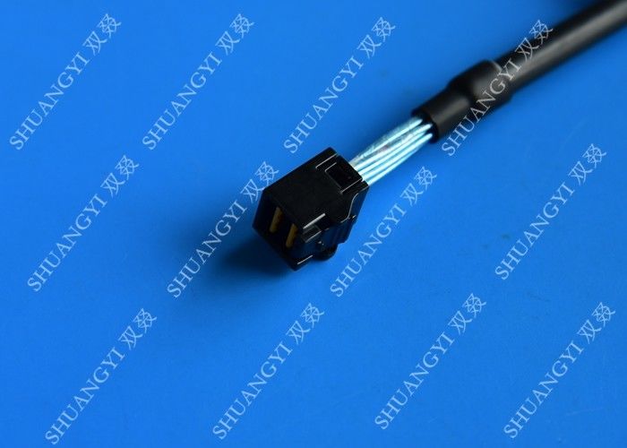 0.3 M Black Serial Attached SCSI Cable External HD Mini SAS SFF-8643 To SFF-8644 Cable