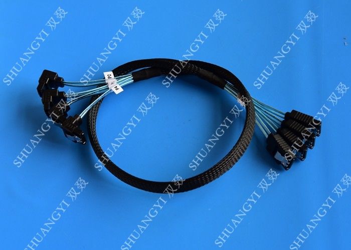 8 Inch SATA III 6.0 Gbps 7 Pin Female To Female Data Cable With Locking Latch Blue