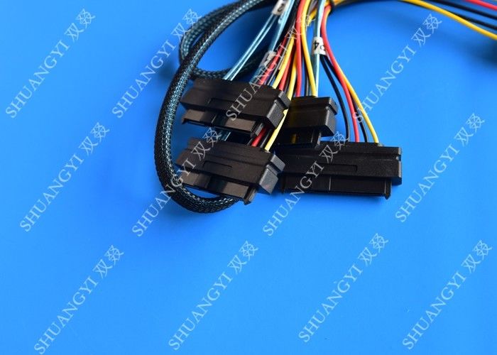 Internal Mini SAS SFF-8643 to (4) 29pin SFF-8482 connectors with SATA Power ,1M