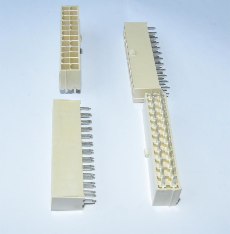 Double Row 2x12P Natural Straight Pin Header with Tin Plated Pins for High-Density Connections on PCB