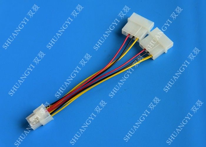 6 Pin PCIe to 2x Molex Power Cable - 6 Inches Dual 4Pin Molex Connector