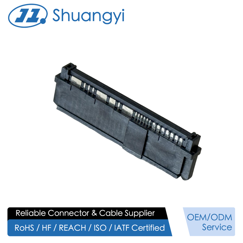 High-Speed SAS 68Pin Female Connector 180 Degree Solder Type Gold Plated 15u Terminal 10.5mm For HDD SSD Server Cable Assembly