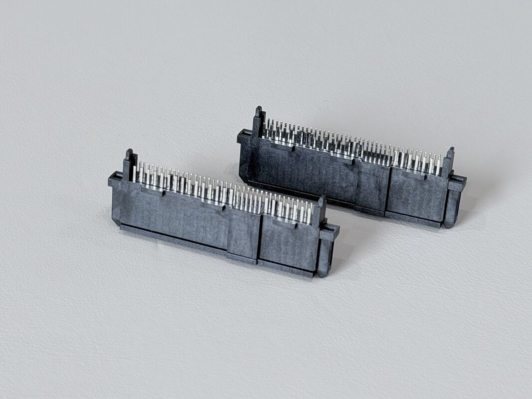 SAS 68Pin Female 180° Wire to Board Connector 30u'' Gold Plated High-Speed Signal Transmission PCB Electronic Connector for Server and Storage Devices