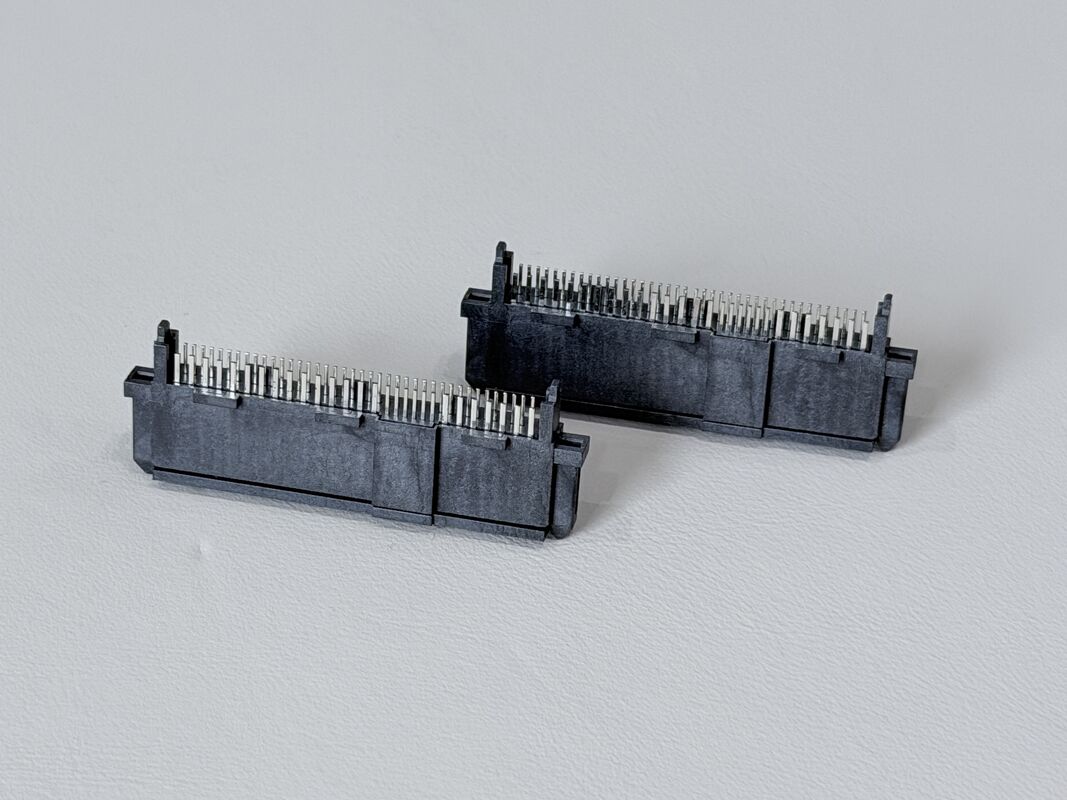 SAS 68Pin Female 180° Wire to Board Connector 30u'' Gold Plated High-Speed Signal Transmission PCB Electronic Connector for Server and Storage Devices