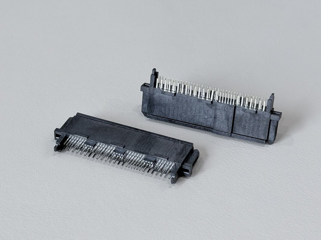 SAS 68Pin Female 180° Wire to Board Connector 30u'' Gold Plated High-Speed Signal Transmission PCB Electronic Connector for Server and Storage Devices