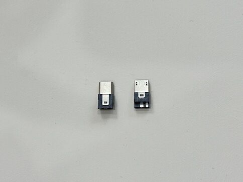 USB Micro-B Wire Terminal Connector | 5F/3R Black Cable End | Gold-Plated G/F | Electronic Signal Wire-to-Cable Connector