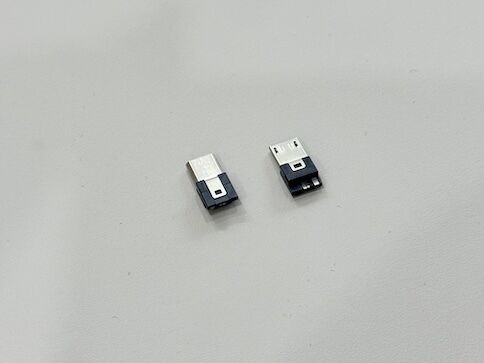 USB Micro-B Wire Terminal Connector | 5F/3R Black Cable End | Gold-Plated G/F | Electronic Signal Wire-to-Cable Connector