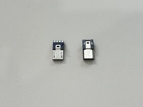 USB Micro-B Wire Terminal Connector | 5F/3R Black Cable End | Gold-Plated G/F | Electronic Signal Wire-to-Cable Connector