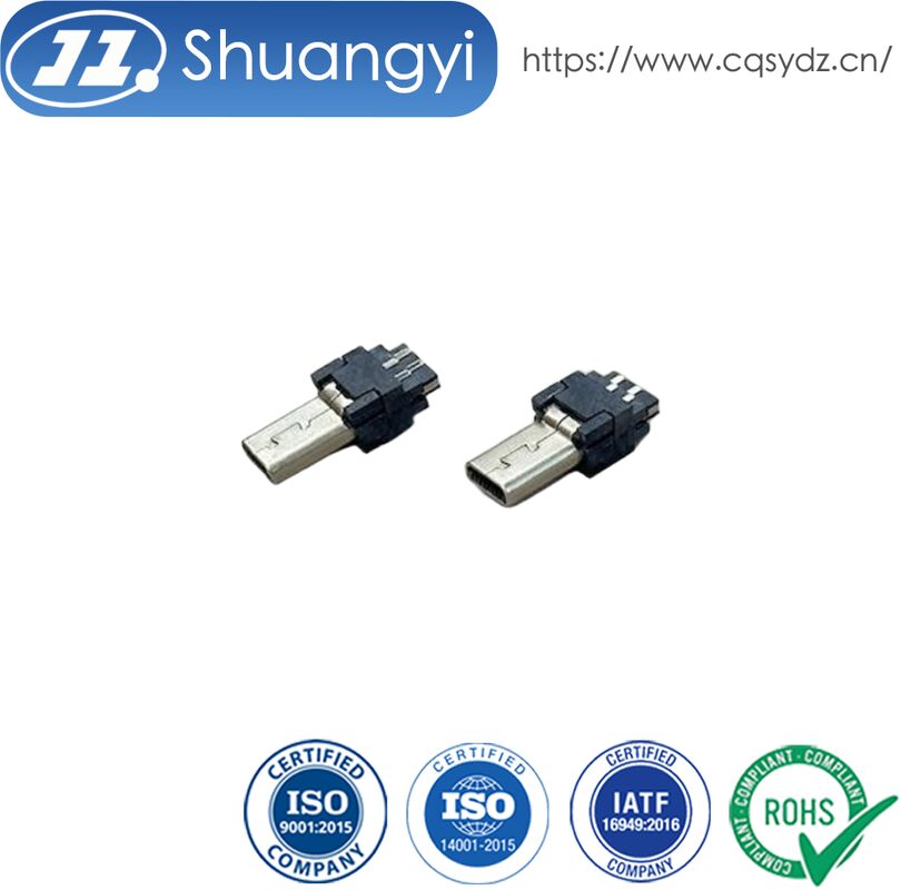 Mini USB 8-Pin Female Wire-End Connector Gold-Plated Brass Shell | Electronic Cable Connector for Power & Signal Transmission